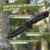NONE Coltello a lama fissa in acciaio D2 per esterni, strumento di sopravvivenza da campeggio con impugnatura ergonomica e fodero sicuro, coltello multiuso per taglio intensivo