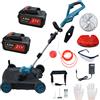 NONE Tagliaerba 3-in-1 21V, Motore Brushless 600W, Decespugliatore Manuale a 4 Ruote, 2 Batterie, Macchina per la Potatura Domestica del Prato
