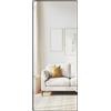 SONGMICS Specchio a Figura Intera, 165 x 60 cm, Specchio Rettangolare da Terra con Supporto, con Cornice in Lega di Alluminio, Vetro Temperato, per Camera da Letto, Soggiorno, Cabina Armadio, Nero