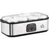HOMCOM Macchina per yogurt HOMCOM con 8 vasetti, macchina per yogurt elettrica in acciaio inox con timer, termostato regolabile e display digitale per dolci Healthy House