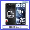 DOOGEE Note 58 Smartphone 32GB 128GB 6.75" HD+ 90Hz Batteria Grande da 6250mAh Unisoc T7250 Fotocamera 16MP NFC Android 15 Cellulare