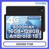 DOOGEE Tablet DOOGEE T10W con Display HD da 10.1", Android 15, 16GB RAM, 128GB ROM, Batteria Grande da 8000mAh, 4G LTE, Processore Unisoc T310