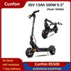 NONE Monopattino Elettrico Cunfon RS500, Potenza di Picco 1000W, 36V 13Ah, Pneumatici Tubeless da 9.5'', E-scooter Pieghevole con App, Freno Elettronico a Disco, 20-40km/h