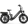 ONESPORT Bicicletta Elettrica da Città Onesport OT08Pro, Motore Posteriore 48V500W, Doppia Batteria al Litio 36Ah, Sospensione Completa, Bluetooth, APP, Bici Elettrica