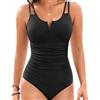 FULOOE Costume Intero Donna Contenitivo Costumi da Bagno Interi Curvy Elegante Taglie Forti Pancia Piatta Modellante Push up Reggiseno Imbottito Mare Piscina Beachwear