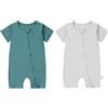 COOKY.D Tutina Unisex per Neonati e Bambini in Fibra di bambù con Maniche Corte Primavera Estate Body per 0-24 Mesi Confezione da 2 Pezzi