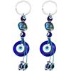 Generic 2 Pezzi Portachiavi Occhio di Allah in Lega di Zinco, Ciondolo Vintage Protettivo Blu per Zaino, Borsa e Auto, Amuleto Spirituale Decorativo per Donne e Uomini