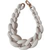SUIOPPYUW Collana in resina Collane girocollo grosse alla moda Gioielli appesi portatili Ornamento Accessorio Matrimonio Festa di compleanno, Bianco