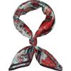 LSHARON SILK Sciarpa leggera in 100% seta di gelso, 65 x 65 cm, stampa digitale, piccola sciarpa quadrata in pura seta, foulard in seta naturale, regalo per donne e uomini, 16 rosso., 65x65cm
