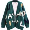 Generic Cardigan da Donna Autunno alla Moda con Motivo A Quadri Autunno Comoda Maglia Maglia Leggera con Bottoni e Scollo a V Lunghe Maglieria Oversize Cardigan