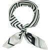 LSHARON SILK Sciarpa leggera in 100% seta di gelso, 65 x 65 cm, stampa digitale, piccola sciarpa quadrata in pura seta, foulard in seta naturale, regalo per donne e uomini, 18 Bianco+striscia nera