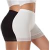 Vinconie Leggings Short Donna Pantaloncini Microfibra Boxer Cotone Culotte Nero
