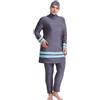 Generico Costume da Bagno Musulmano da Donna, a Maniche Lunghe, Islamica, Costume da Bagno + Cuffia da Bagno, 3 Pezzi, Costume da Bagno Burkini, Taglie Grandi Slim