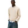 Tommy Jeans Uomo Felpa Regular Fit Flag Fleece Scollo Rotondo, Nero (Gulf Sand), XL