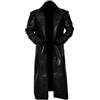 MAXATTIRE Cappotto lungo da uomo in pelle di coccodrillo nero elegante ispirato a Matrix Cosplay soprabito, Nero - Vera Pelle, 4XL