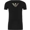 Emporio Armani 111035 9A725 - Maglietta a Maniche Corte, Girocollo, da Uomo Logo Nero/Argento. XL