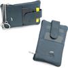 JAGUAR - Portachiavi Uomo, Portachiavi in Pelle Vera Dotato di 1 Cerniera con Catena e Tasche Portacarte di Credito con Protezione RFID, Arriva in Scatola Firmata Adatta per Regali (Blu)
