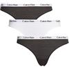 Calvin Klein Slip Taglio Bikini Donna Confezione da 3 Cotone Elasticizzato, Multicolore (Black/White/Black), S