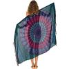 SHU-SHI, donne - Costume da bagno Sarong Beach Coprire Mandala Peacock Bikini Wrap & Clip Turchese e viola