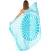 SHU-SHI, donne - Costume da bagno da spiaggia Sarong Coprire Mandala Peacock Bikini Wrap & Clip Tosca Turchese/Bianco