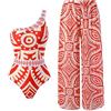 Generico Costume Intero Donna Contenitivo da Bagno Hot Set di Pantaloni da Bagno Donna con Gilet con Lacci E Copertura della Pancia Conservativa Costumi Mare Curvy Costume Mestruale