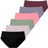 INNERSY 6 Mutandine semplici a Vita Bassa in Morbido Cotone Intimo da Donna | 100% cotone, slip basic da donna, vita media, biancheria intima sportiva da donna, comode mutandine da donna, senza etichetta