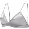 SilRiver 19mm Elastico in Seta Vera Reggiseno Triangolo Comfort Professionale Spa Ideale per Periodo Post-operatorio con Inserti Rimovibili (Grigio Argento, S)