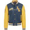 Infinity Leather Giubbotto Bomber Letterman in Pelle da Baseball da Uomo