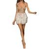 COOKOE Elegante abito corto con piume sexy abito da sera da banchetto da donna aderente bandage Streetwear partito