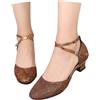 HTNEDNST Décolleté con glitter da donna eleganti scarpe da sposa chiuse scarpe da matrimonio da cerimonia con tacco a blocco scarpe da ballo da sala comode scarpe da ballo scarpe con tacco, 38 EU
