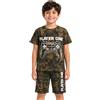 A2Z 4 Kids Short Set Camouflage Green Short Sleeve T Shirt Top - Shorts Set 493 Camo Green._9-10