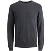 JACK & JONES Jjeemil Knit Crew Neck Noos, Maglione Lavorato a Maglia Uomo, Dark Grey Melange, S