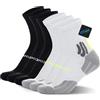 BRISIRA Coolmax Bamboo 3 Paia Calzini Running Uomo Donna, Calze Sportive Compressione, Traspiranti Imbottita Anti-Vesciche Estivi Assorbimento Umidità, Trekking Sport Corsa, Taglia 35-51