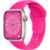 ELETTRONEO SBC1 Cinturino per Apple Watch Ultra 2 49mm, Serie 10 46mm, 9 8 7 45mm 41mm, SE 6 5 4 44mm 40mm, 3 2 1 42mm 38mm Donna Uomo Band Bracciale Sport Silicone, Rosa Rosa