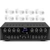 Generico IMPIANTO AUDIO FILODIFFUSIONE 8 ZONE AMPLIFICATORE CON BLUETOOTH+CASSE AUDIO (ALTOPARLANTI BIANCHI)