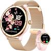 HeraQuen Smart Watch da donna, schermo HD, fitness tracker, impermeabile fino a 5 atm, con Bluetooth, per effettuare e rispondere alle chiamate, tracker di attività con cardiofrequenzimetro/sonno/femmina