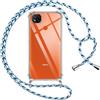 Pnakqil Cover per Xiaomi Redmi 9C/NFC con Cordino, Custodia Trasparente con Laccio Tracolla Cellulare Girocollo Collana Protettiva, 6.53 Pollici, Blu