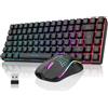 RedThunder 75% Tastiera da Gioco Wireless, Retroilluminazione Dinamica Arcobaleno, Mouse Leggero a Nido D'ape da 3200 DPI, Tastiera Ultra Compatta, 85 Tasti Anti Ghosting, Layout IT per PC/PS5/Xbox