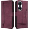 Bravoday Cover per Honor X7b / Honor X7b, Flip Custodia in Pelle PU con Slot per Schede, Portafoglio Custodia per Honor X7b / Honor X7b, Vino Rosso