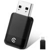 Lullu Adattatore CarPlay wireless per iPhone, Car Play Adapter Auto Converte Cablato in Wireless, USB e Type-C Plug & Play, Chiavetta Dongle Pennetta Carplay Compatibile con Apple iOS 10+ e Auto dal 2016