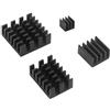 ITSTUFF Set di 4 dissipatori di calore in alluminio nero - raffreddamento passivo autoadesivo per Raspberry Pi 4 - dissipazione del calore silenziosa ed efficiente