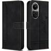 Bravoday Cover per Oppo Reno 10 5G / Reno 10 PRO 5G, Flip Custodia in Pelle PU con Slot per Schede, Portafoglio Custodia per Oppo Reno 10 5G / Reno 10 PRO 5G, Nero