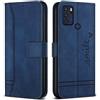 Bravoday Cover per Moto G60S, Flip Custodia in Pelle PU Portafoglio Custodia per Moto G60S, con Slot per Schede, Blu