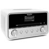 TechniSat DIGITRADIO 586 - Radio ibrido DAB+ (radio internet, FM, Bluetooth, Spotify, ricarica wireless, controllo tramite app, OLED, USB, CD, MP3, AUX, 20 W, sistema compatto, telecomando) bianco