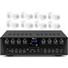 Generico IMPIANTO AUDIO FILODIFFUSIONE 8 ZONE AMPLIFICATORE CON BLUETOOTH+CASSE AUDIO (ALTOPARLANTI NERI)