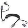 BASESAILOR per iPhone 17 16 Pro Max Cavo USB C Spirale 4 in 1 per Auto 1.2M