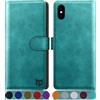 SUANPOT Cover per iPhone XS Max 6,5 pollici Blocco RFID Portafoglio Slot CarteSupporto Cellulare Magnetica custodia Pelle Sintetica Cover per apple XS Max Blu verde