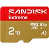 SANDISK Scheda microSD Extreme da 2 TB + adattatore, velocità di lettura
