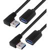 BRIEFCEC Cavo Prolunga USB 3.0 Maschio a USB 3.0 Femmina 90 Gradi USB Maschio a Femmina 30cm USB Prolunga 5 Gbps Connettore Adattatore per PC, Lettore di Schede, Tastiera, Scanner(Destra, 2Pezzi, Nero)