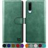 SUANPOT Cover per Huawei P30 Blocco RFID Portafoglio Slot CarteSupporto Cellulare Magnetica custodia Pelle Sintetica Cover per Huawei P30 Verde Chiaro